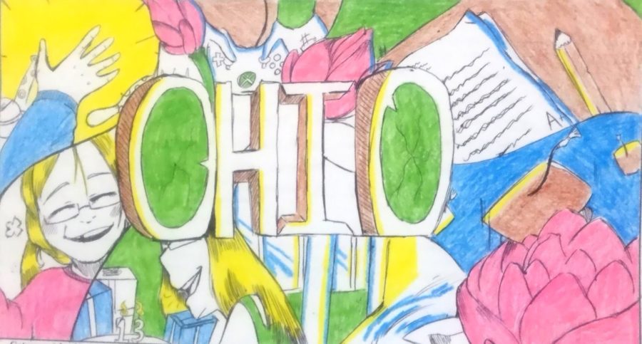 LHS+art+student%2C+Taylor+Williams%2C+won+1st+place+in+the+Ohio+Youth+Art+Month+competition.