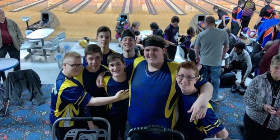 Casual group shot of the LHS boys bowling team.