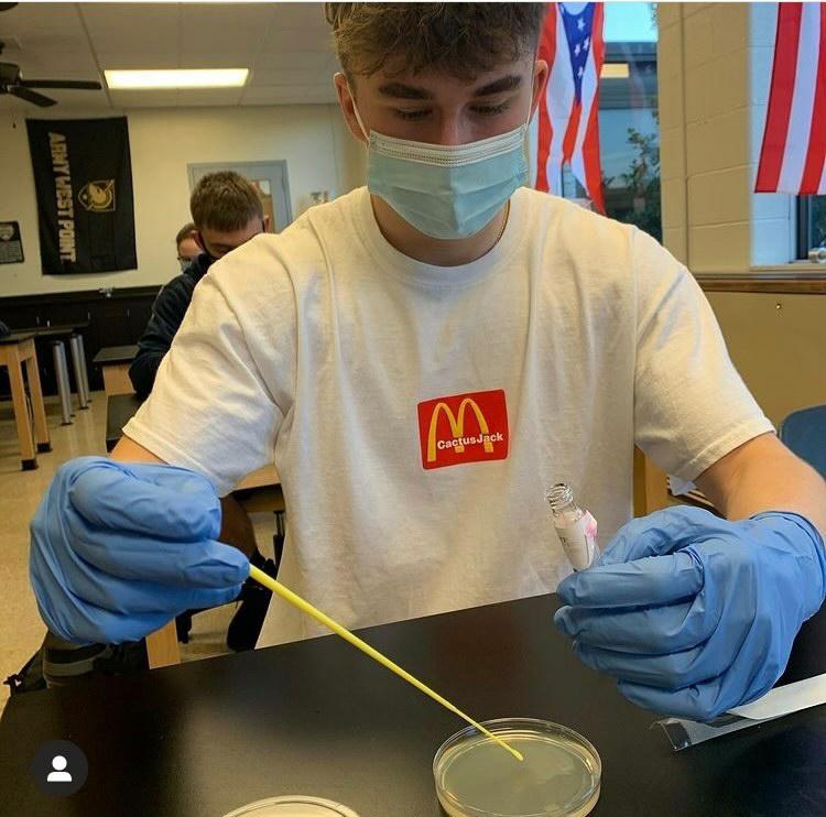 Andy Radar , LHS junior, growing bacteria in STEM.
Image courtesy of Radar.