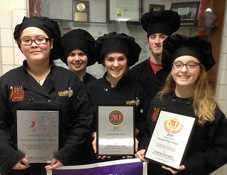 LHS Culinary students show awards. Culinary is one of many LHS Career Technical programs.