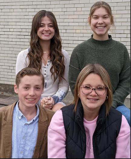 LHS class presidents:(bottom left Connor DAmco, bottom right Addison England, Top left Hannah Hansen, top right Kara Weaver).