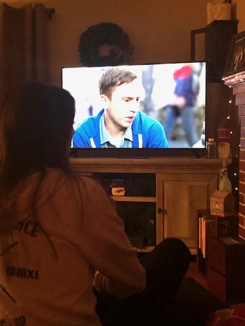 Greta watching the Netflix original TV show, Atypical. Photo courtesy of Greta.