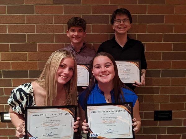 LHS students Carter Schorr, Cian Bowers, Drea Echard, and Allie Locke all received an individual OCC Journalism award. 
