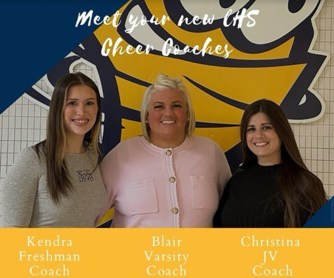 LHS welcomes three new cheerleading coaches to the Athletic department. Photo courtesy of LHS cheer Instagram. 
