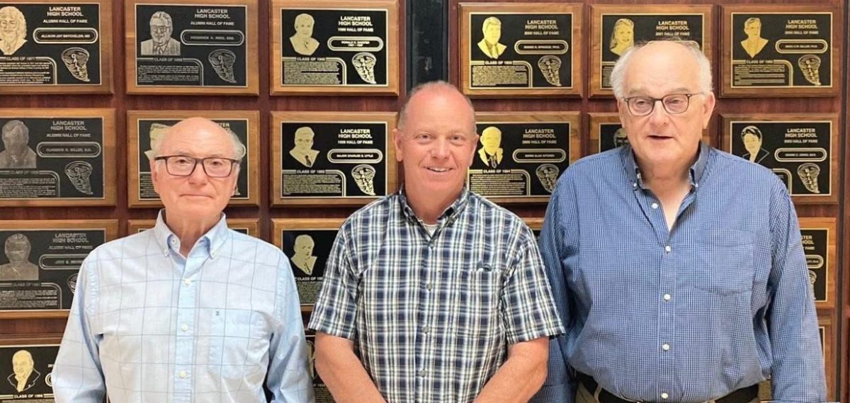 Ralph E. Smith, Brad Hutchinson, and Paul D. Schullery are three of five new inductees into the LHS Hall of Fame.  Photo courtesy of Scott Burre.